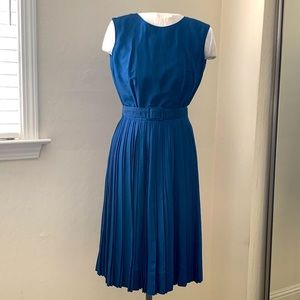 Vintage navy silk dress from the 50s